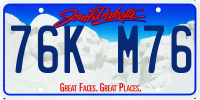 SD license plate 76KM76