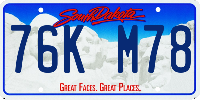SD license plate 76KM78
