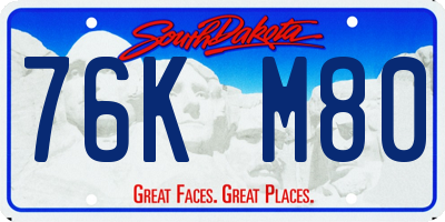 SD license plate 76KM80