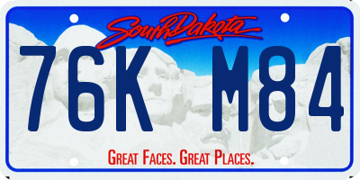 SD license plate 76KM84