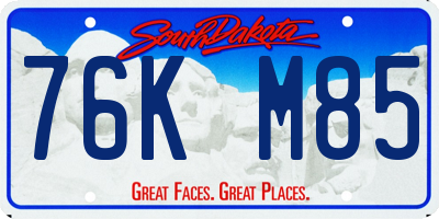 SD license plate 76KM85