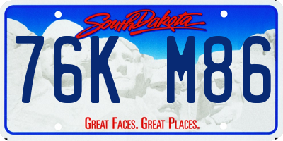 SD license plate 76KM86
