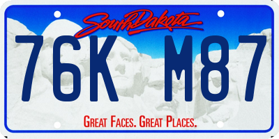 SD license plate 76KM87