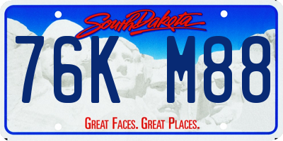 SD license plate 76KM88