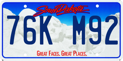 SD license plate 76KM92