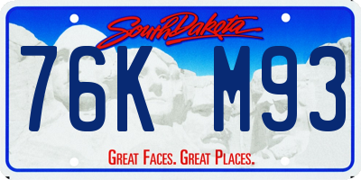 SD license plate 76KM93
