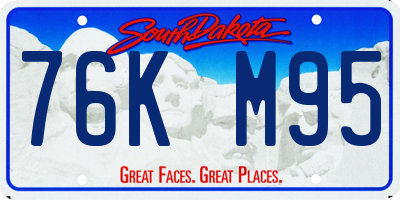 SD license plate 76KM95