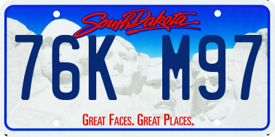 SD license plate 76KM97