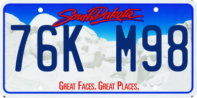 SD license plate 76KM98