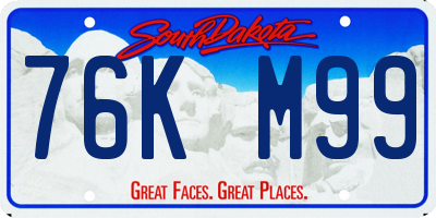 SD license plate 76KM99