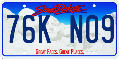 SD license plate 76KN09