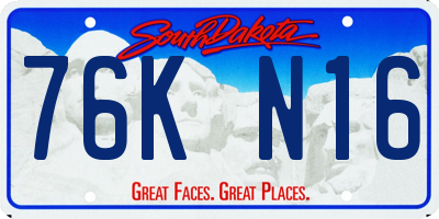 SD license plate 76KN16