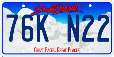 SD license plate 76KN22