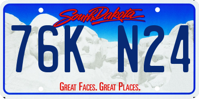 SD license plate 76KN24
