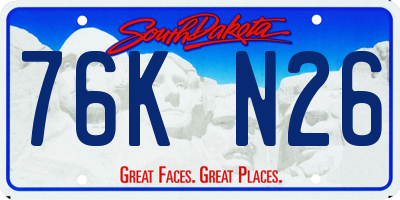 SD license plate 76KN26