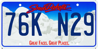 SD license plate 76KN29