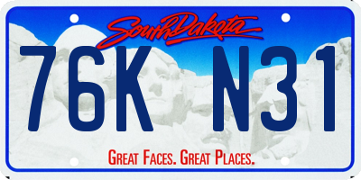 SD license plate 76KN31