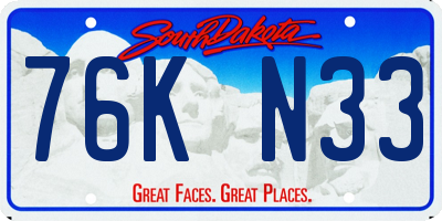 SD license plate 76KN33