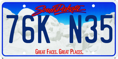 SD license plate 76KN35