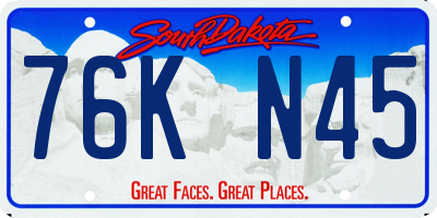 SD license plate 76KN45