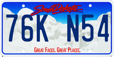 SD license plate 76KN54