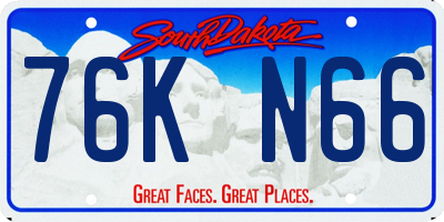 SD license plate 76KN66
