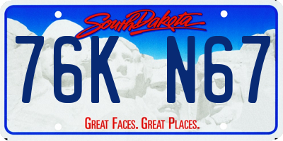SD license plate 76KN67