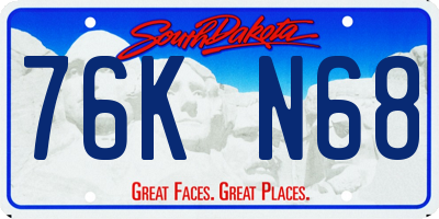 SD license plate 76KN68