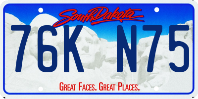SD license plate 76KN75