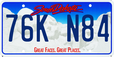 SD license plate 76KN84