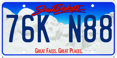 SD license plate 76KN88