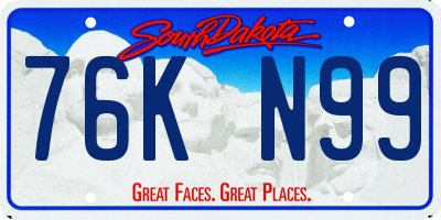 SD license plate 76KN99