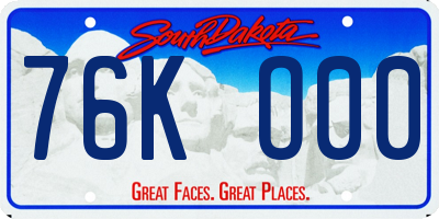 SD license plate 76KO00