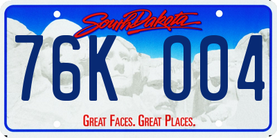 SD license plate 76KO04