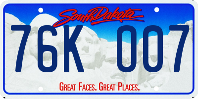 SD license plate 76KO07
