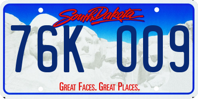 SD license plate 76KO09