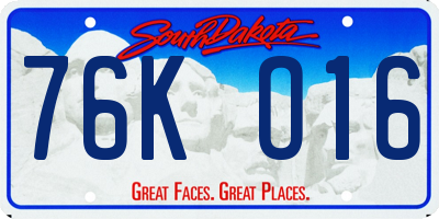 SD license plate 76KO16