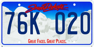 SD license plate 76KO20