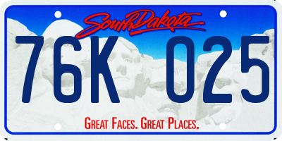 SD license plate 76KO25
