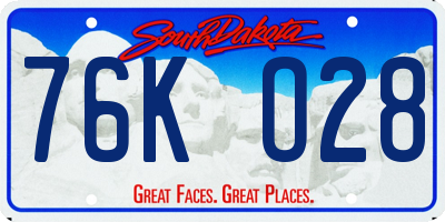 SD license plate 76KO28