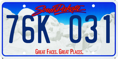 SD license plate 76KO31