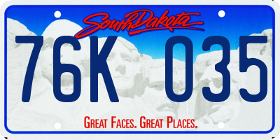 SD license plate 76KO35