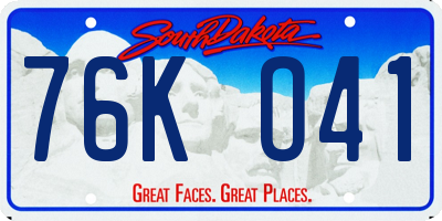 SD license plate 76KO41