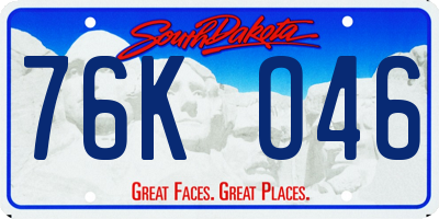 SD license plate 76KO46