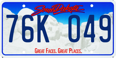 SD license plate 76KO49