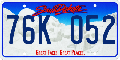 SD license plate 76KO52