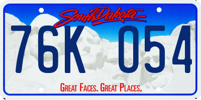 SD license plate 76KO54