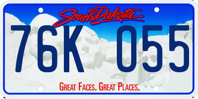SD license plate 76KO55
