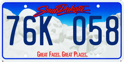 SD license plate 76KO58