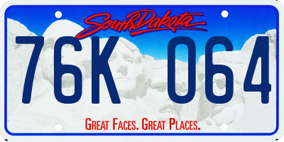 SD license plate 76KO64
